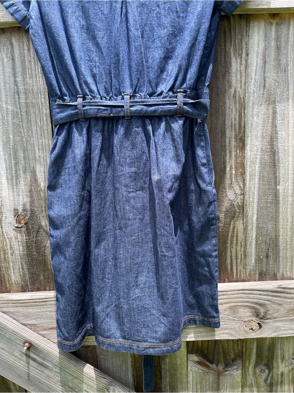 J. Crew Dark Blue Denim Button-Front Dress with Contrast Stitching NWT - Picture 11 of 11